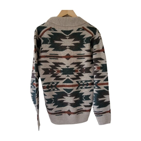 ETHAN PIERCE Cardigan Wool Blend ‎ Southwestern Aztec MEDIUM - Picture 5 of 6